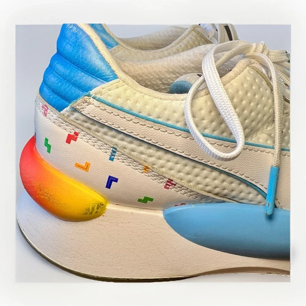 Puma Mens RS 9.8 Tetris 372490-01 White Multi Casual Shoes Sneakers Size 9‎ US